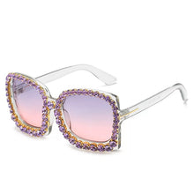 Load image into Gallery viewer, Vintage Oversized Square Colorful Diamond Sunglasses
