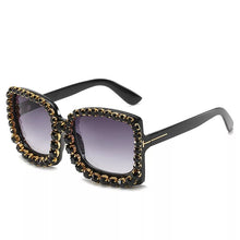 Load image into Gallery viewer, Vintage Oversized Square Colorful Diamond Sunglasses
